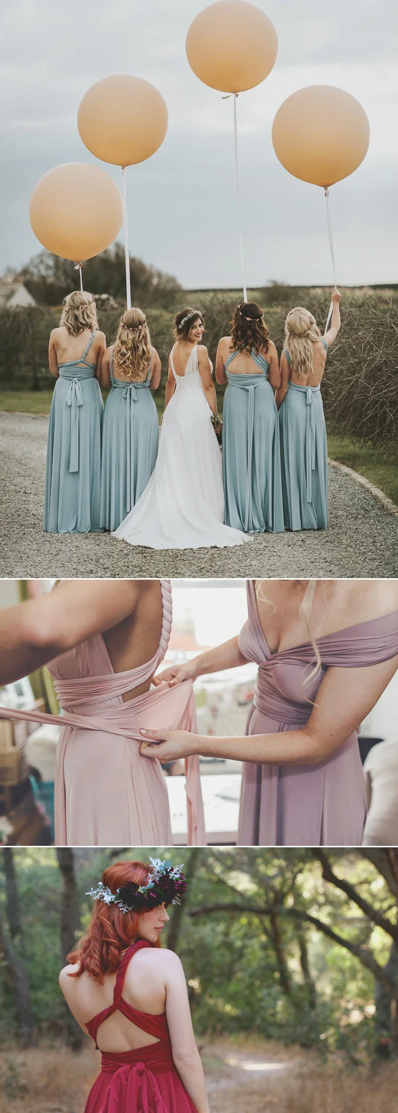 Bridesmaid Dress Infinity Style Convertible Sleeveless Multiway Gown - Image 3