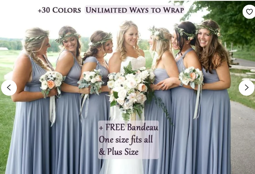 Bridesmaid Dress Infinity Style Convertible Sleeveless Multiway Gown - Image 4