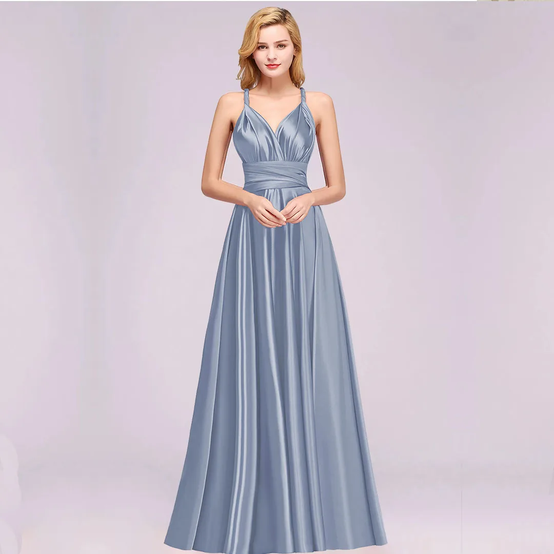 Bridesmaid Dress Infinity Style Convertible Sleeveless Multiway Gown - Image 8