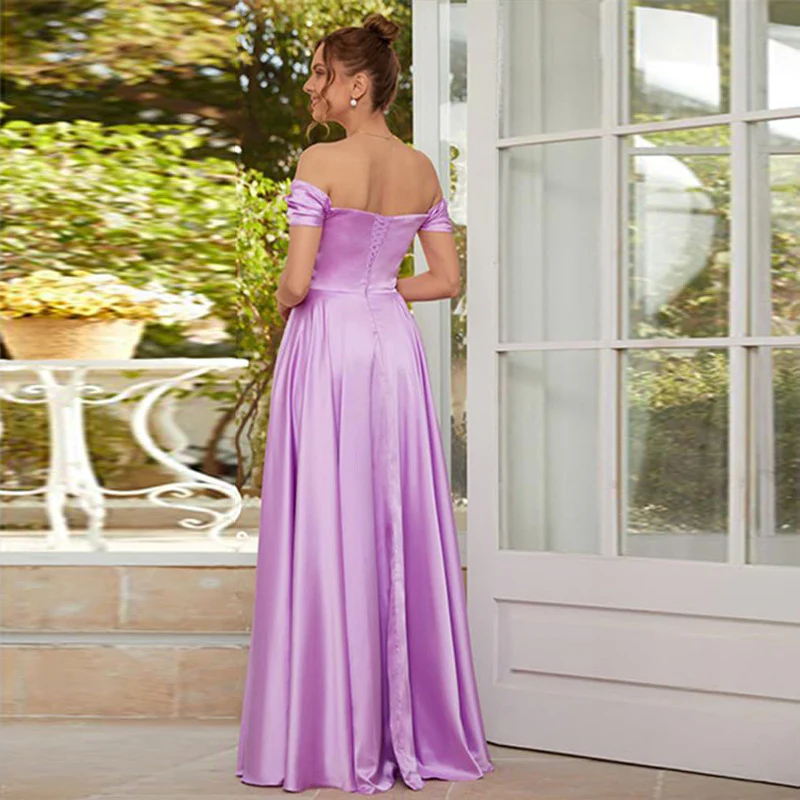 A Line Bridesmaid Dress Long Gown - Image 4