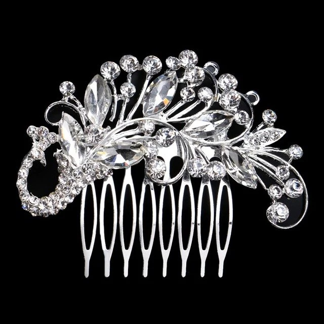 Bridal Hair Comb Crystal Wedding Day Hair Accessory - Image 3