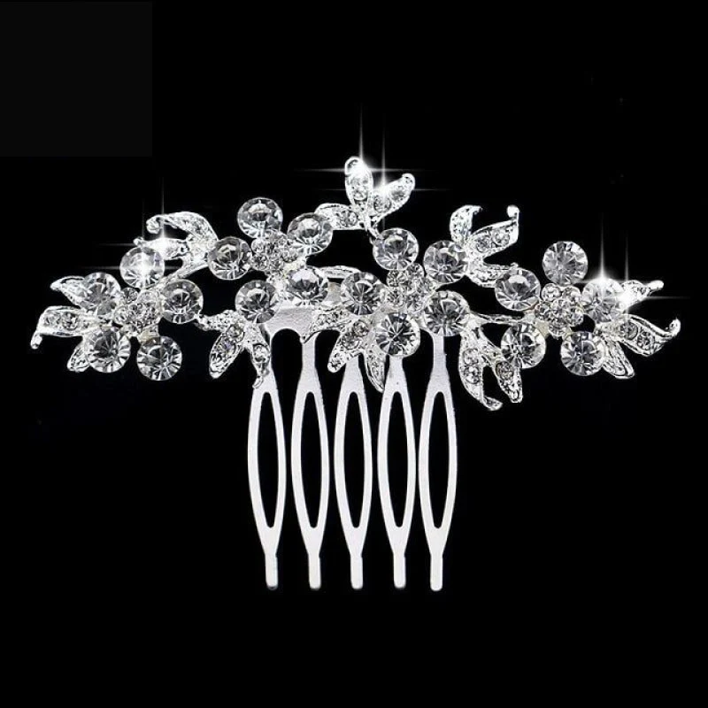 Bridal Hair Comb Pearl Crystal Metal Wedding Hair Accessory - Image 10