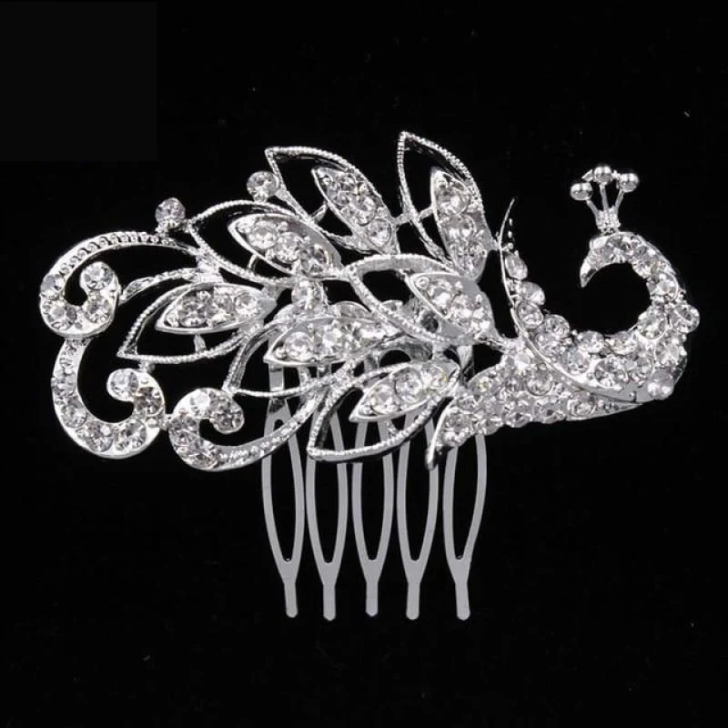Bridal Hair Comb Pearl Crystal Metal Wedding Hair Accessory - Image 11