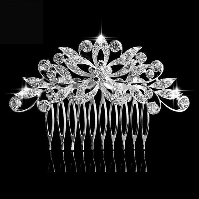 Bridal Hair Comb Pearl Crystal Metal Wedding Hair Accessory - Image 15