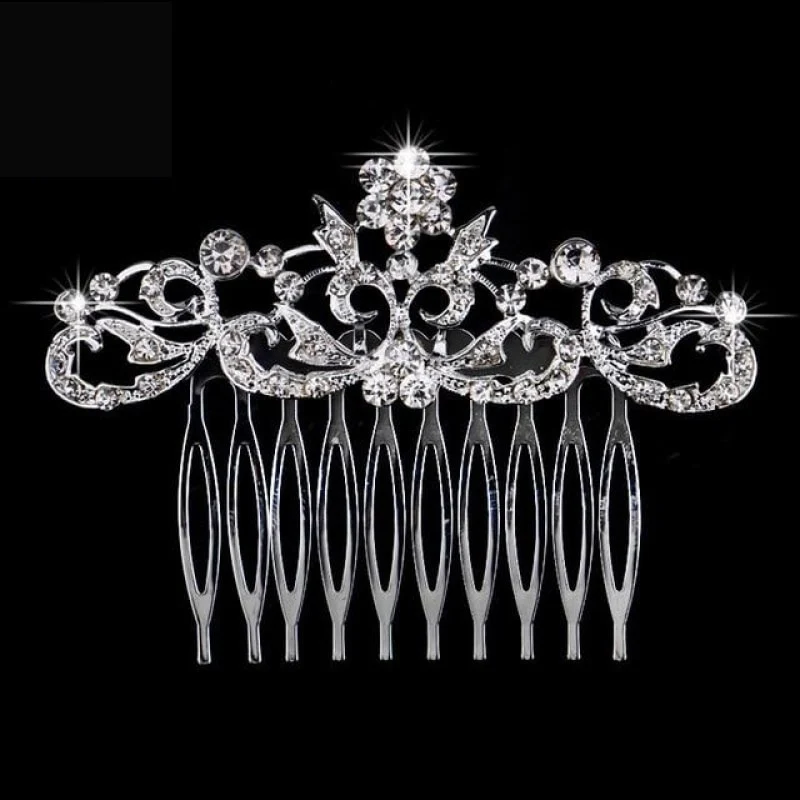 Bridal Hair Comb Pearl Crystal Metal Wedding Hair Accessory - Image 21