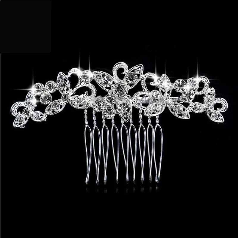 Bridal Hair Comb Pearl Crystal Metal Wedding Hair Accessory - Image 5