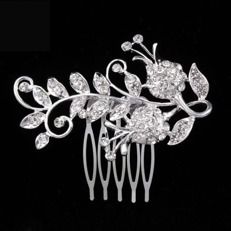 Bridal Hair Comb Pearl Crystal Metal Wedding Hair Accessory - Image 6