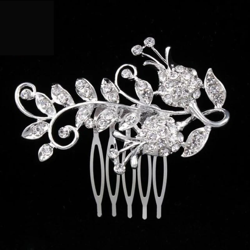 Bridal Hair Comb Pearl Crystal Metal Wedding Hair Accessory - Image 7