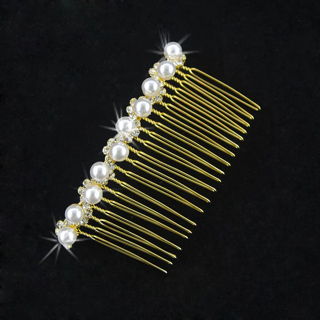 Bridal Hair Comb Pearl Crystal Wedding Day Accessory - Image 10