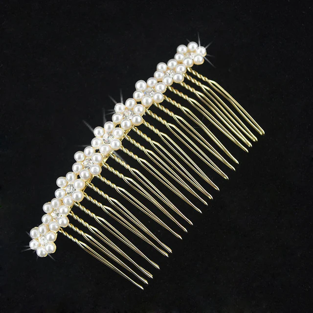 Bridal Hair Comb Pearl Crystal Wedding Day Accessory - Image 11
