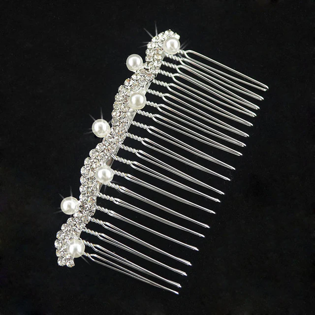 Bridal Hair Comb Pearl Crystal Wedding Day Accessory - Image 14