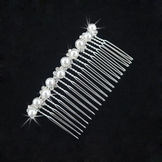 Bridal Hair Comb Pearl Crystal Wedding Day Accessory - Image 5