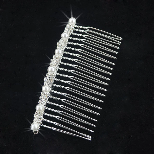 Bridal Hair Comb Pearl Crystal Wedding Day Accessory - Image 9