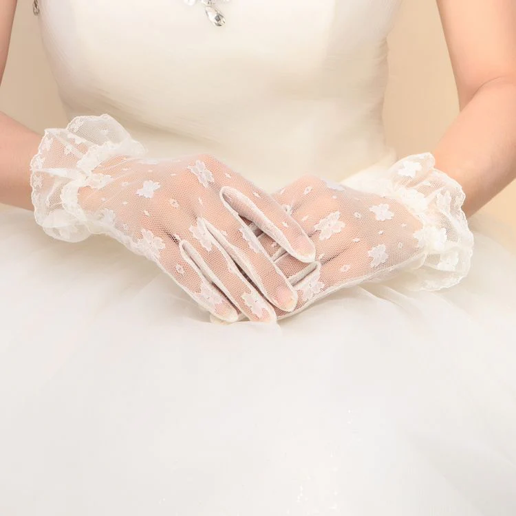 Bride Wedding Gloves Butterfly Embroidered - Image 8