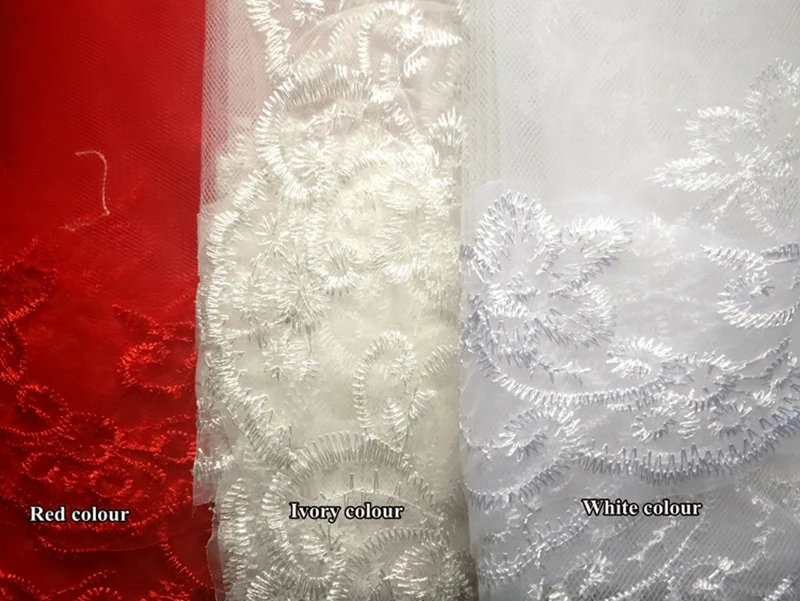 Cathedral Wedding Veil Lace Edge One Layer Bridal Accessory - Image 3