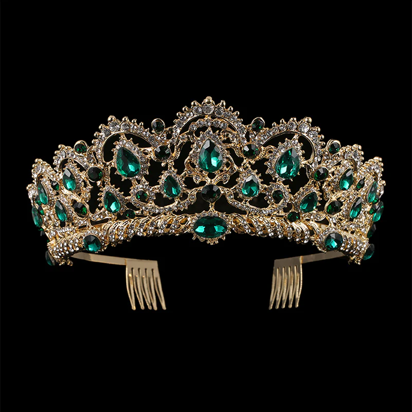 Crystal Tiara Crown European Vintage Rhinestone Hair Accessory - Image 3