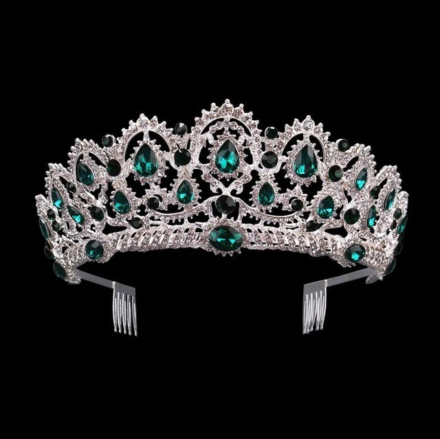Crystal Tiara Crown European Vintage Rhinestone Hair Accessory - Image 4