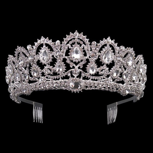 Crystal Tiara Crown European Vintage Rhinestone Hair Accessory - Image 5
