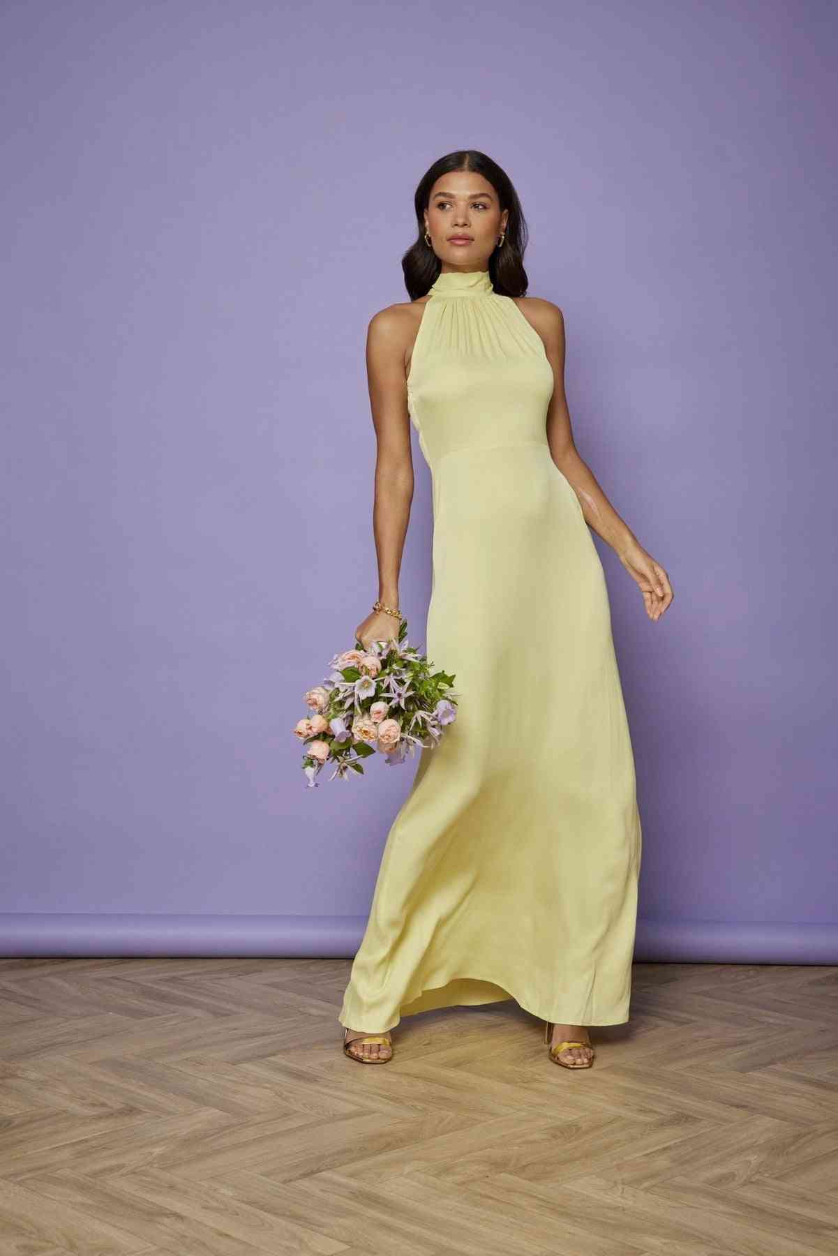 Fashion Plus Size Satin Bridesmaid Dress - Image 3