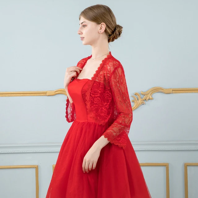 Lace Wedding Bridal Wrap Bolero Jacket Accessory - Image 17