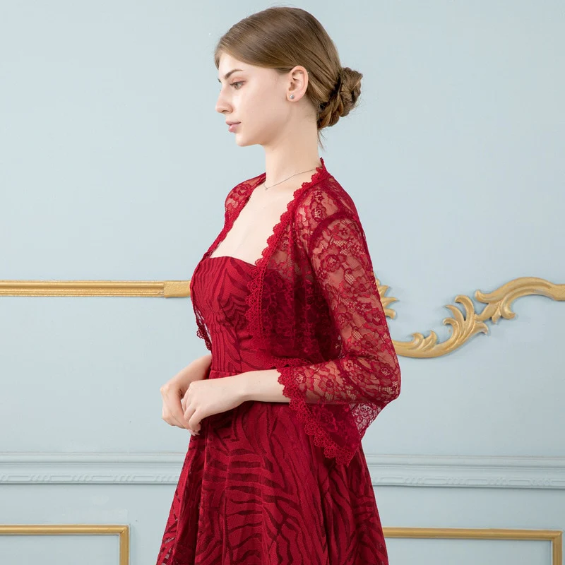 Lace Wedding Bridal Wrap Bolero Jacket Accessory - Image 28