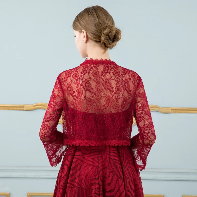 Lace Wedding Bridal Wrap Bolero Jacket Accessory - Image 7