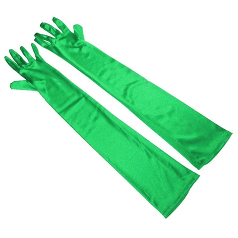 Long Satin Elastic Etiquette Gloves Full Finger Driving Glove - Image 14