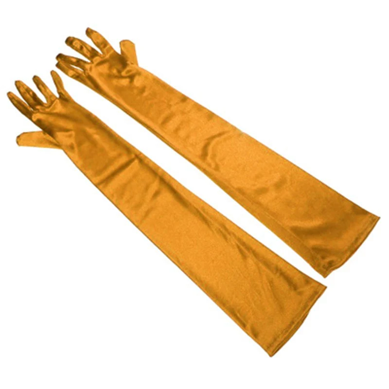 Long Satin Elastic Etiquette Gloves Full Finger Driving Glove - Image 16