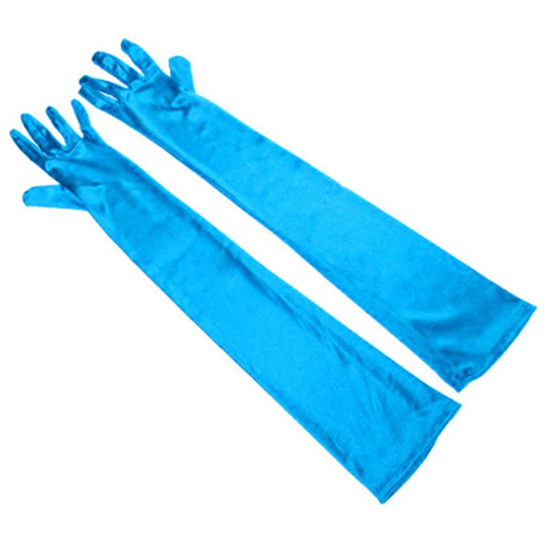 Long Satin Elastic Etiquette Gloves Full Finger Driving Glove - Image 24