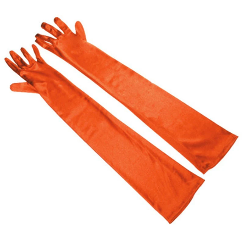 Long Satin Elastic Etiquette Gloves Full Finger Driving Glove - Image 27
