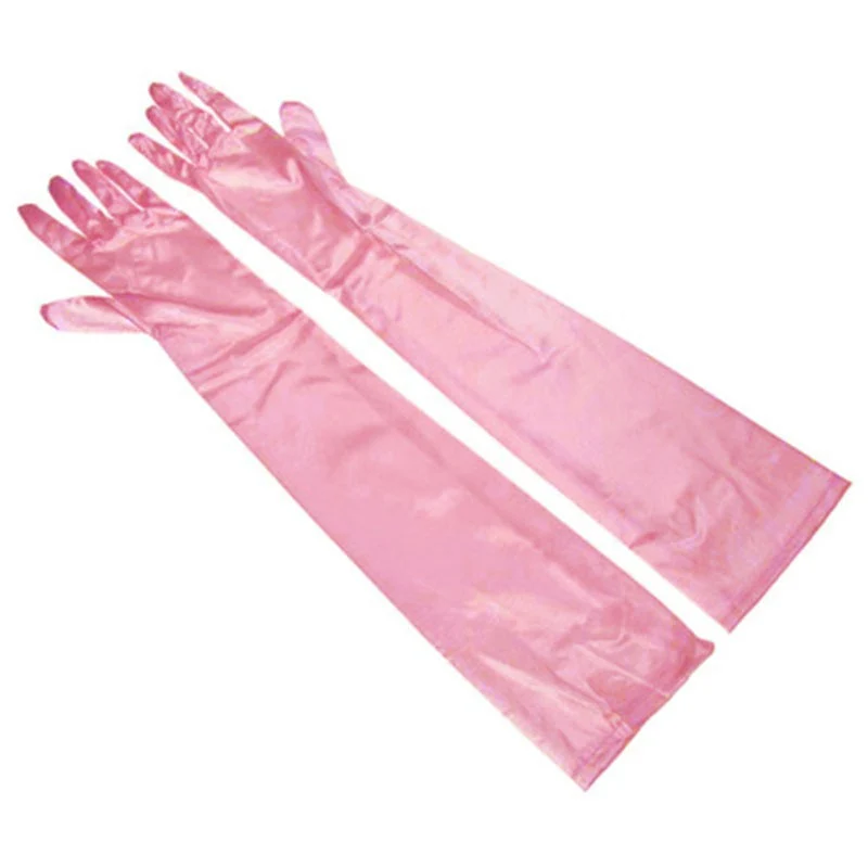 Long Satin Elastic Etiquette Gloves Full Finger Driving Glove - Image 32