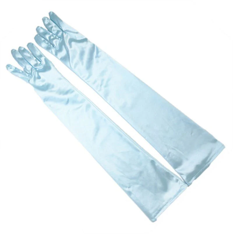 Long Satin Elastic Etiquette Gloves Full Finger Driving Glove - Image 4