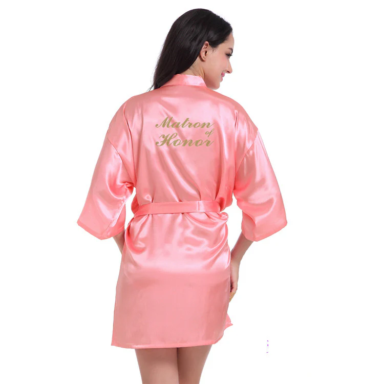 Married Bridesmaid Satin Silk Cardigan Gown - Image 14