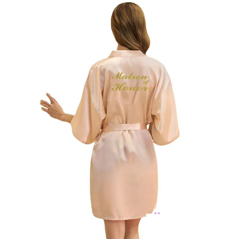 Married Bridesmaid Satin Silk Cardigan Gown - Image 5