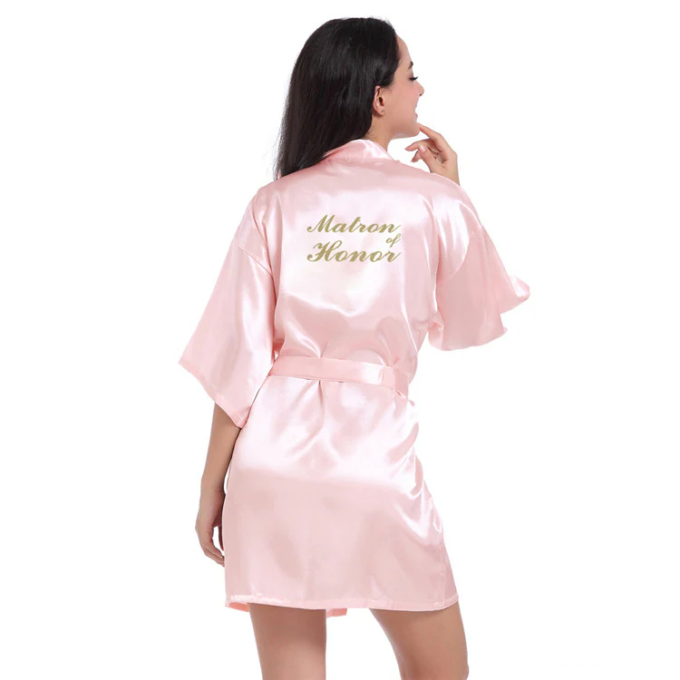 Married Bridesmaid Satin Silk Cardigan Gown - Image 8