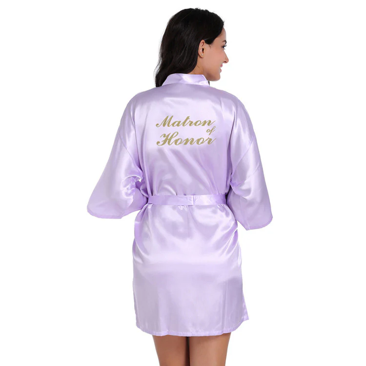 Married Bridesmaid Satin Silk Cardigan Gown - Image 9