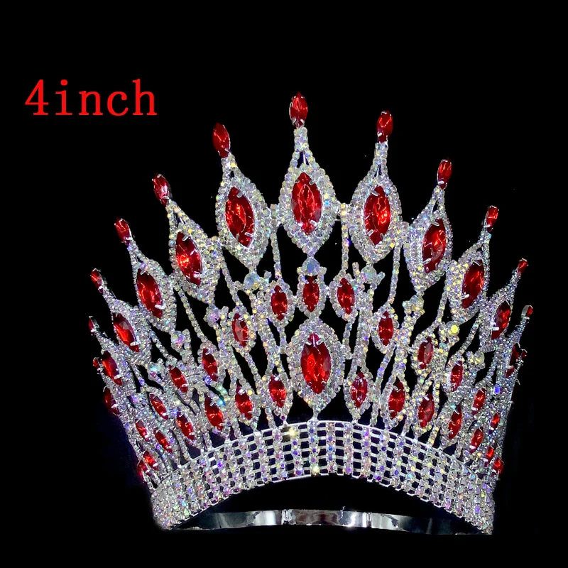 Four Inch Pageant Crown Crystal Rhinestone Tiara Accessory - Image 10