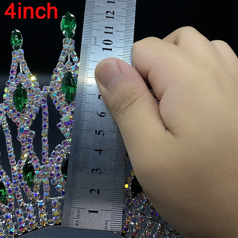 Four Inch Pageant Crown Crystal Rhinestone Tiara Accessory - Image 5