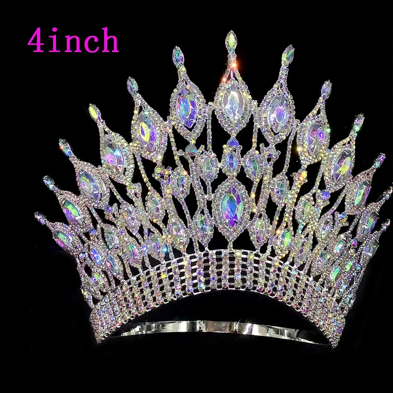 Four Inch Pageant Crown Crystal Rhinestone Tiara Accessory - Image 6