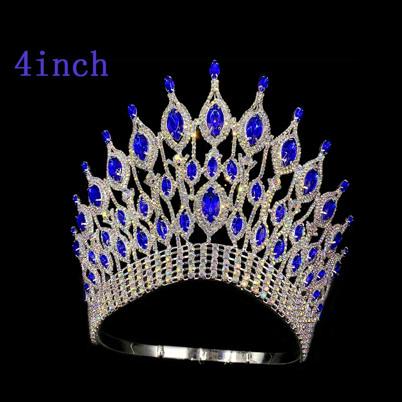Four Inch Pageant Crown Crystal Rhinestone Tiara Accessory - Image 9