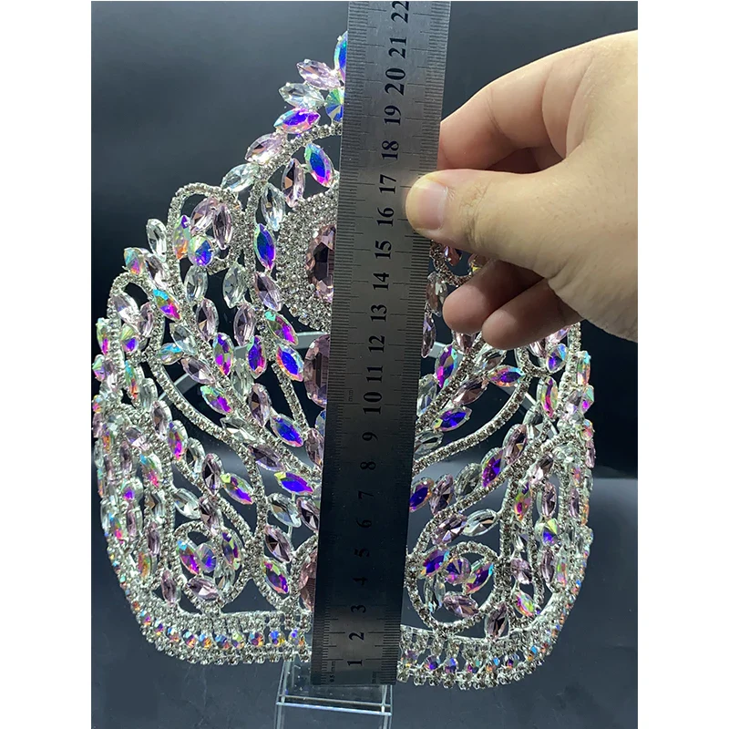 Pageant Crown Crystal Tall Queen Tiara Hair Accessory - Image 3