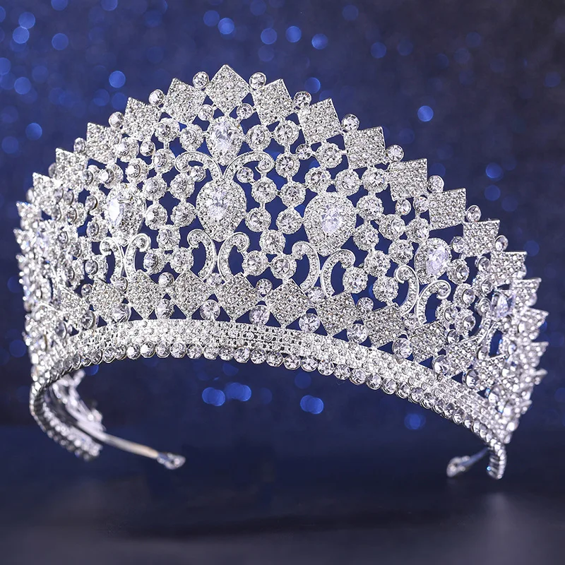 Pageant Crown Crystal Zircon Tiara Hair Accessory - Image 7