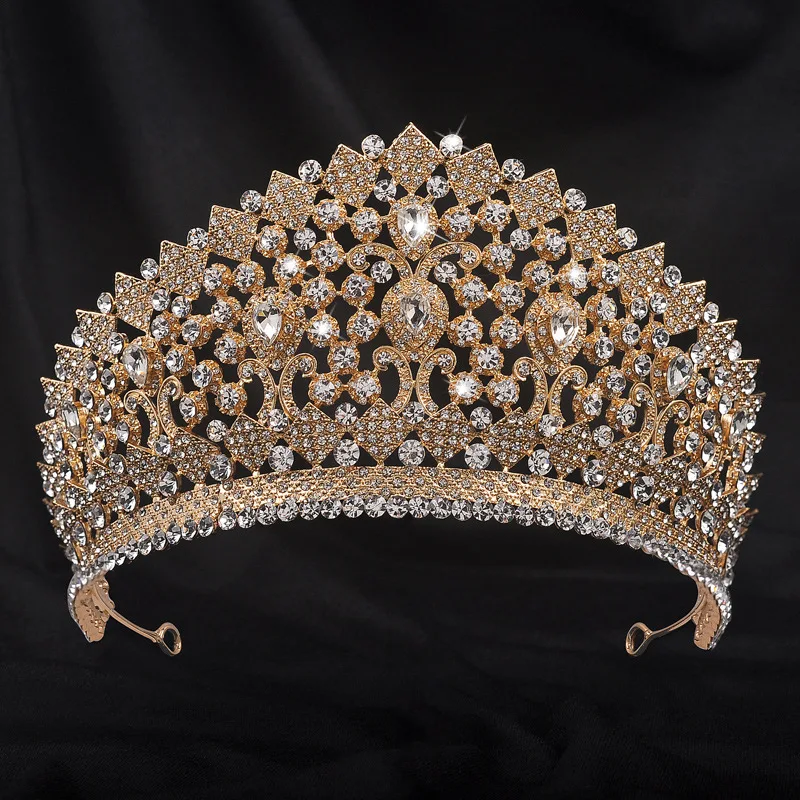 Pageant Crown Crystal Zircon Tiara Hair Accessory - Image 8