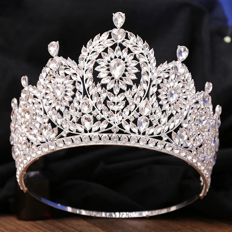 Pageant Tiara Crown Crystal Rhinestone Big Event Hair Accessory - Image 3