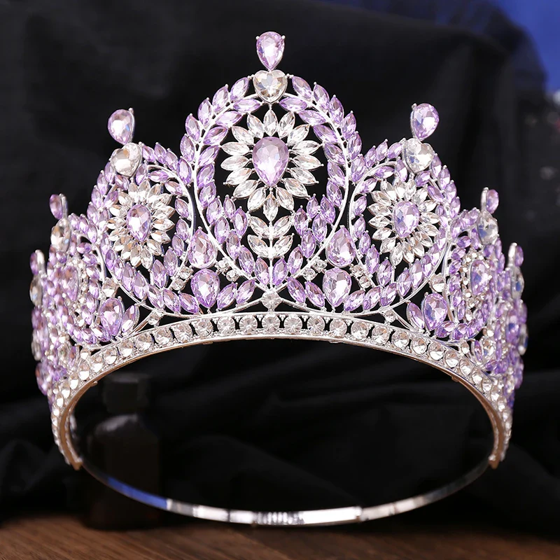 Pageant Tiara Crown Crystal Rhinestone Big Event Hair Accessory - Image 4