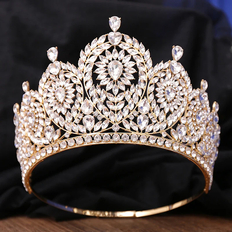 Pageant Tiara Crown Crystal Rhinestone Big Event Hair Accessory - Image 8