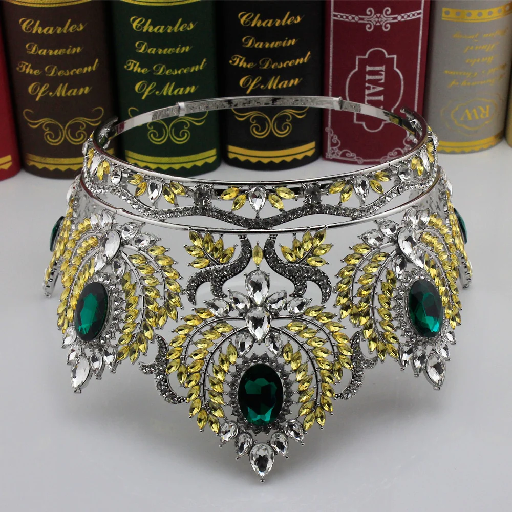 Pageant Tiara European Crystal Round Crown Hair Accessory - Image 11