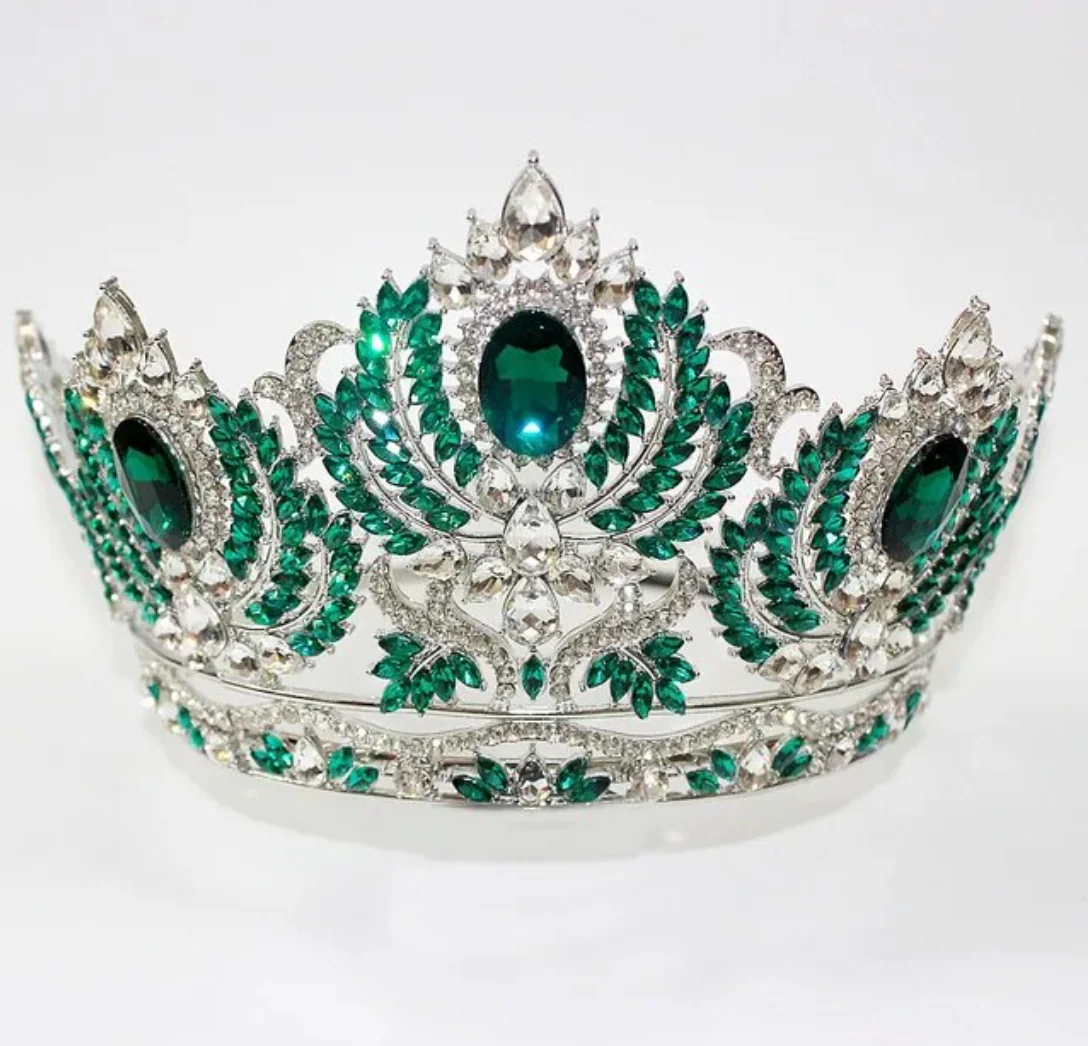 Pageant Tiara European Crystal Round Crown Hair Accessory - Image 13