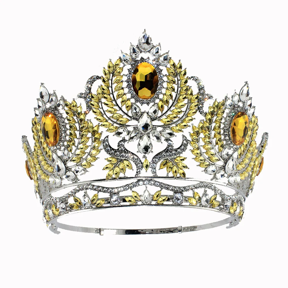 Pageant Tiara European Crystal Round Crown Hair Accessory - Image 4