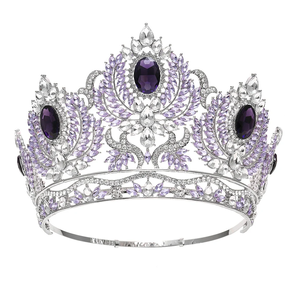Pageant Tiara European Crystal Round Crown Hair Accessory - Image 6